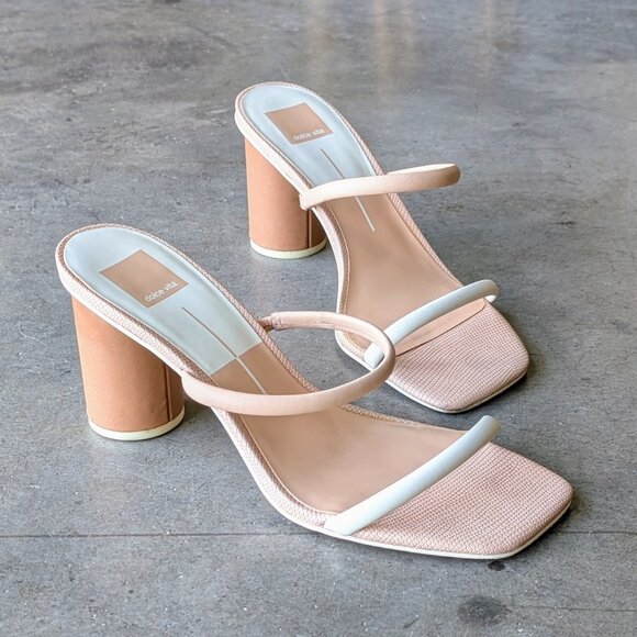 Dolce Vita Noles Heels Cream White Block Heel Mule Sandal size 10 - Picture 1 of 10